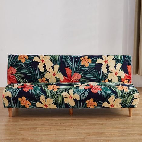 Universeller, dehnbarer Bezug ohne Armlehnen für Futon-Sofa, Muster 5, Größe S (1/5)