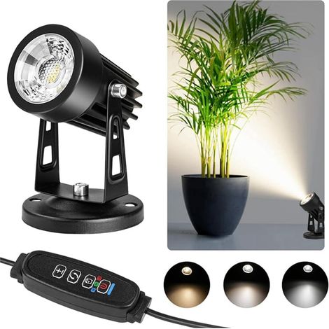 Spotlight Sol - 3 W - Température Couleur Réglable 3000K/4000K/5000K - Minuterie Automatique 2/4/6 H - Dimmable Intégré - Rotation 270° - Angle de Faisceau 30° - Aluminium - Prise US - 1 Pièce (1/5)