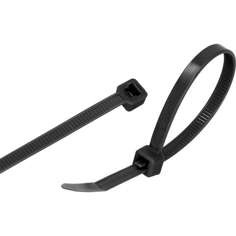 Lot de 100 serre-câbles (4,8 mm x 380 mm, noir), réutilisables, réglables (1/5)