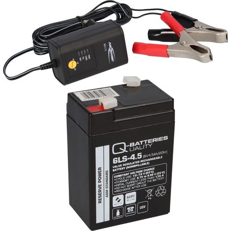 AKKU BATTERIE 6V 4,5Ah 20HR 10HR 5HR kompatibel 5Ah 4A + Lader QB + A (1/5)