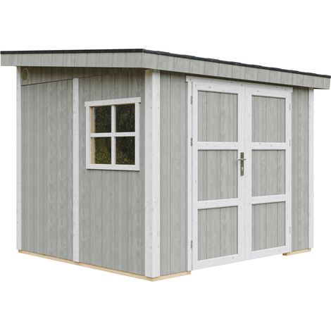 Casa de jardín de primera calidad 5,9 m² - H231x248x294 cm - Construcción de paneles LP Smartside - Sin suelo ni pared lateral - Timbela M938B-TUNDRA GREY