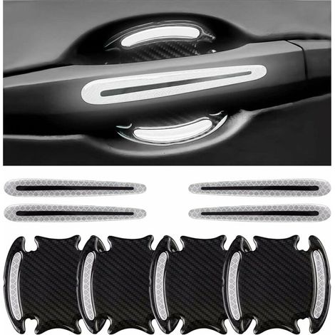 8 PCS Protection Anti-Rayures pour Poignée De Porte Voiture,Film Autocollant Poignée Portière Voiture,Autocollants 3D pour Poignée De Portière(Blanc)