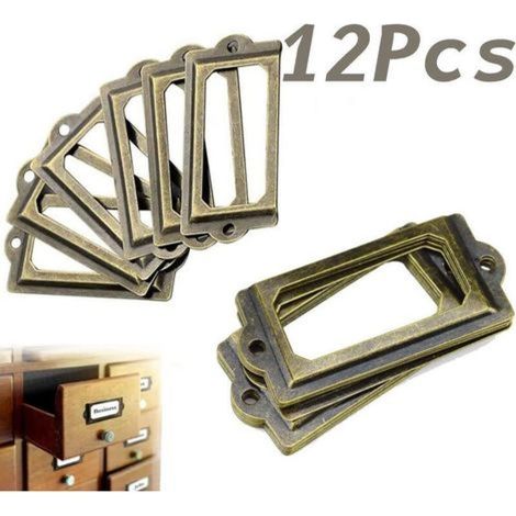 Lot de 12 poignées de meuble en laiton antique – 70mm x 33mm – 24 vis incluses – Pour armoires et tiroirs (1/5)