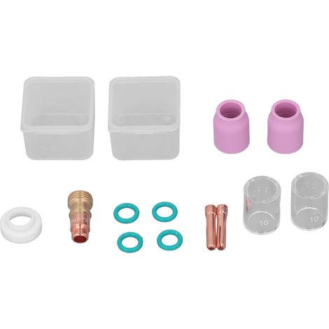 12 PCS Kit de Verres de Soudure en Cuivre PTFE Résistant Haute Température pour Remplacement de Chalumeau TIG (1/5)
