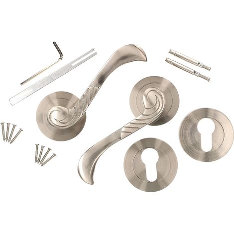 Ensemble de poignées 110 mm Satin PZ – Cylindre profilé universel (1/5)