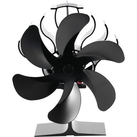 TAISHENGDA Holzofenventilator, 6 Flügel, Motorbetriebener Holzofenventilator für Holzöfen/Kamine/Gasöfen/Pelletöfen/Holzscheite (6-flügeliger Wärmeunterstützungsventilator) (1/5)