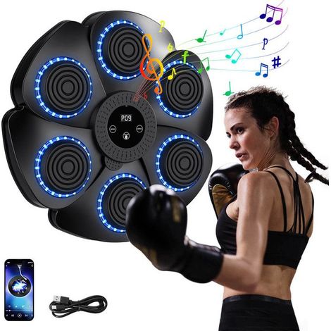 Music Boxing Machine Murale Bluetooth avec Écran LED, 9 Vitesses, Détection Intelligente des Coups, Capteur Haute Sensibilité, USB (1/5)