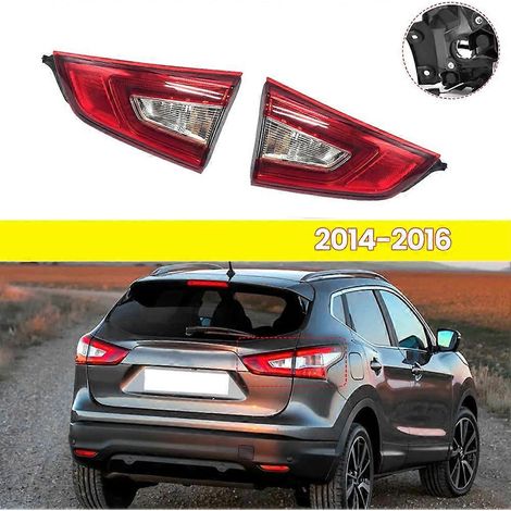 Ensemble de feux arrière pour Nissan Qashqai (modèles 2014-2016), comprenant les clignotants, les feux arrière et les feux de freinage, numéro de pièce 26555-4EA5A, côté intérieur gauche. (1/4)
