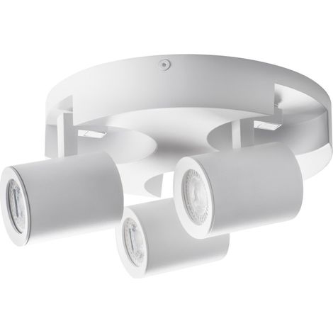 faretto lampada da parete laurin 3 luci tondo orientabile GU10 bianco (1/5)