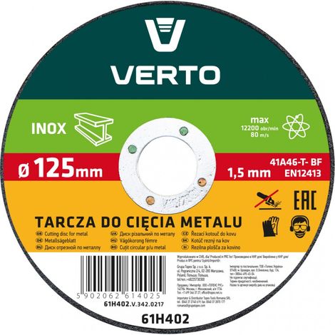 Disque à tronçonner Verto Metal 125 mm - coupe rapide et sûre (1/2)