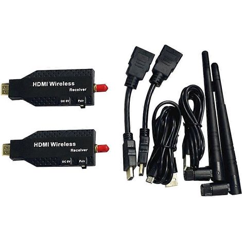 50 m HDMI-Funk-Sender-Empfänger-Adapter zum Anschluss einer Kamera, eines Laptops oder eines Fernsehers im Spiegelmodus (1080p, 60 Hz). (1/5)