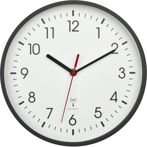 TFA Dostmann 60.3550.01 Funk Wanduhr 24.5 cm x 42 mm  Schwarz