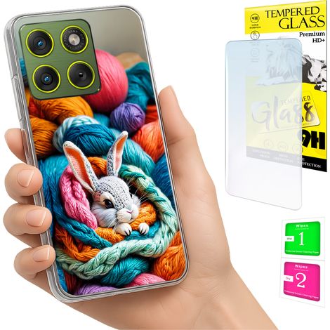 Funda para Motorola Edge 70 con foto, diseño de conejo y cristal. (1/5)