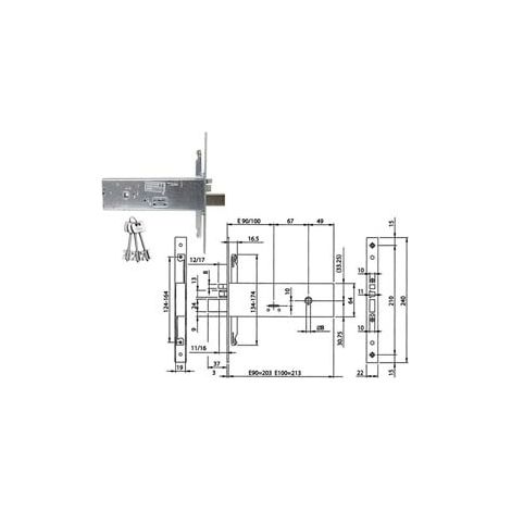 ELETTROSERRATURA TRIPLICE DA INFILARE PER FASCIA D/MAPPA MM.64 H 96391 mm.90 (963910902) ISEO