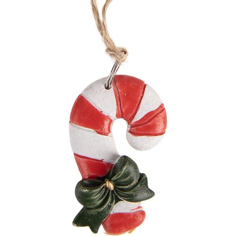 Suspension Sucre d'Orge de Noël Décoration de Sapin en Plastique Rouge 3 x 1 x 5 cm - PANGIVO (1/2)