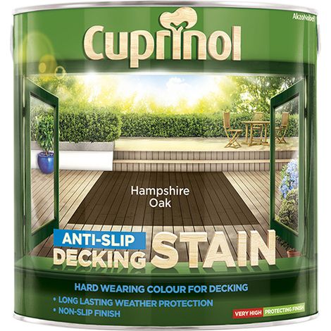 Cuprinol Anti-Slip Decking Stain Hampshire Oak 2.5L Semi-Transparent Water-Repellent (1/5)