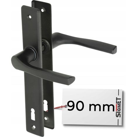 Maniglia per cancello con piastra lunga NATI 90mm nera CHIAVE (1/5)