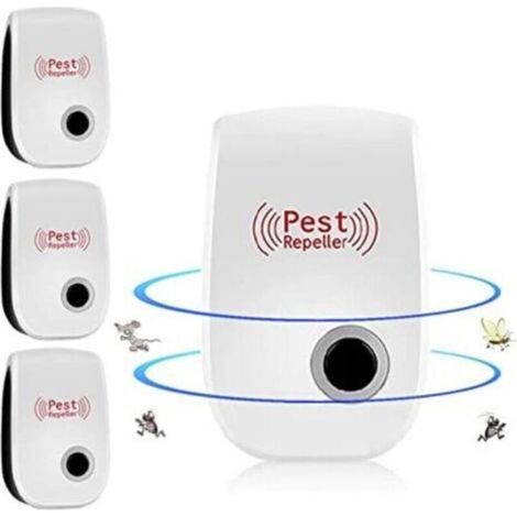 Ultrason Souris et Rats,Appareil Ultrason Souris,Répulsif à Ultrasons pour Souris Répulsif Intérieur Dispositif Anti Souris Insectes, Moustiques, Cafards, Rats, Araignées 4 Pack (1/4)