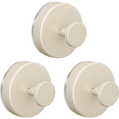 3 Pièces Crochet à Ventouse Porte-Serviettes Ventouses avec Crochets Extra Fort pour Salle de Bain Cuisine Blanc Crème (1/5)