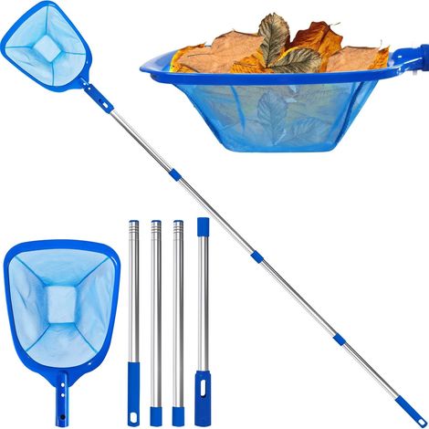 200 cm Poolskimmer, Poolbodenskimmer mit Teleskopgriff, verstellbares Netzreinigungsset, Reinigung für Pools, Brunnen und Teiche (1/5)