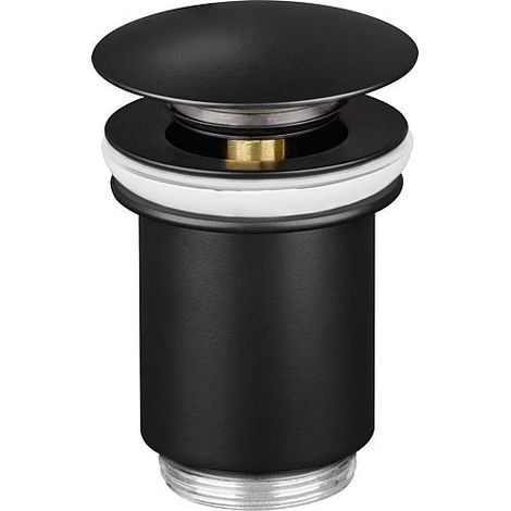 Vanne d'ecoulement DN32 (1 1/4") bouchon obturateur sans trop-plein noir mat