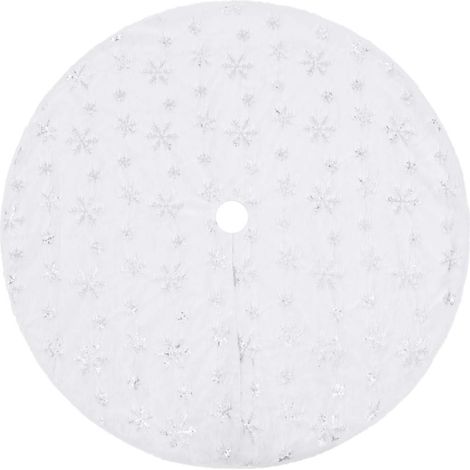 vidaXL Falda de árbol de Navidad de lujo blanca de 90 cm de piel sintética (1/2)