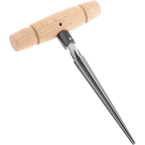 Alesatore conico in legno manuale Alnicov con impugnatura a T, 4 smussi scanalati, strumento per il taglio di chitarre (1/5)
