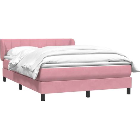 Boxspringbett mit Matratze Rosa 140x220 cm Samt vidaXL (1/5)
