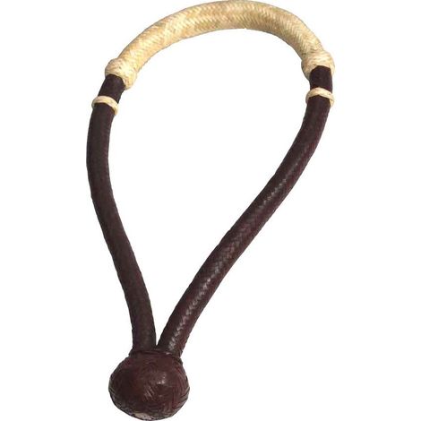 Bosal bicolore en cuir recouvert de cuir brut tissé