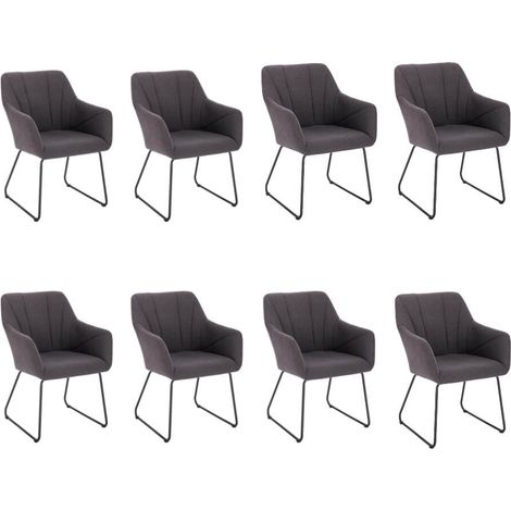 HOME DELUXE - Esszimmerstuhl PAKU - 8er Set, Farbe: Anthrazit, Höhenverstellbar, weiche Polsterung, bis 120 kg belastbar I Küchenstuhl Speisestühle Esszimmerstühle Stuhl Polsterstuhl Armlehnenstuhl E (1/5)