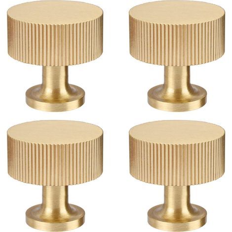 Boutons et poignées de meuble en laiton massif, jaunes, 2,82,82,8 cm, lot de 4, pour tiroirs de meuble, coiffeuse, boutons dorés, poignées modernes. (1/5)