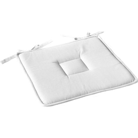 Galette de Chaise Uni "Panama" 40x40cm Blanc