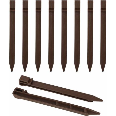 Vtizikl Lot de 20 piquets d'ancrage au sol en plastique de 24 cm - Piquets d'ancrage au sol - Piquets d'ancrage de jardin - Piquets de fixation pour bordure de jardin, terrasse, tente (1/4)
