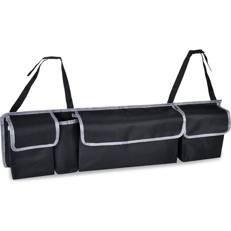 Rangement Coffre de Voiture,Organisateur de Coffre de Voiture,Sacs de Coffre pour Auto,Tissu Oxford Organisateur Voiture,Rangement Voiture pour SUV,90x12x25cm (1/5)