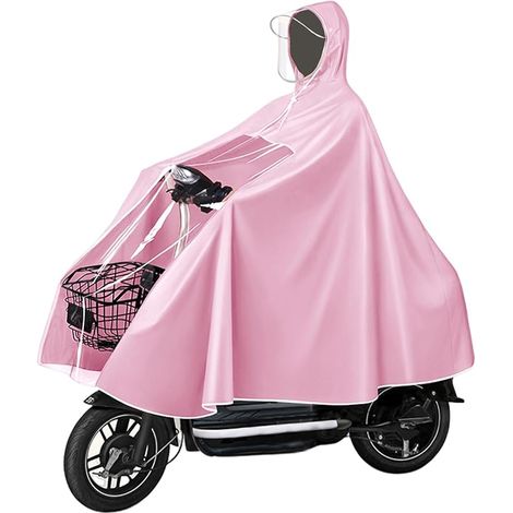 Poncho de vélo imperméable, poncho imperméable coupe-vent pour vélo, capes imperméables pour vélo, avec capuche, pour le cyclisme, les vélos de montagne, les vélos électriques (rose)