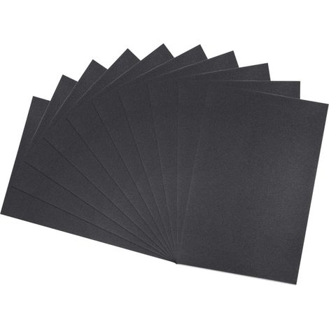 10pcs Papier De Verre Grain 150 18 x 12 Pouce Support Etanche Carbure De Silice Abrasif Feuilles De Ponçage Humide Sec Pour Finition Bois, Ponçage Métal, Polissage Automobile (1/5)