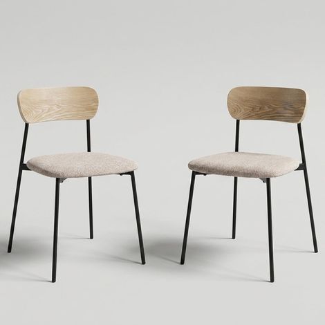 2 Sillas de cocina de diseño moderno Genevieve YES - Gris (1/5)