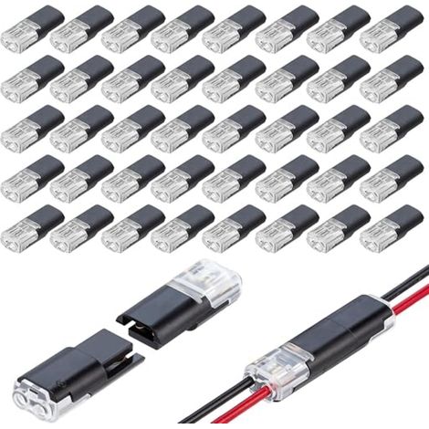 Connecteur Etanche 2 Fils, Connecteurs de Voiture à Broches Connecteurs, Connecteur Electrique 12v, Adaptés aux Câbles 18-22 AWG, pour Éclairage LED et Électronique Automobile (1/5)