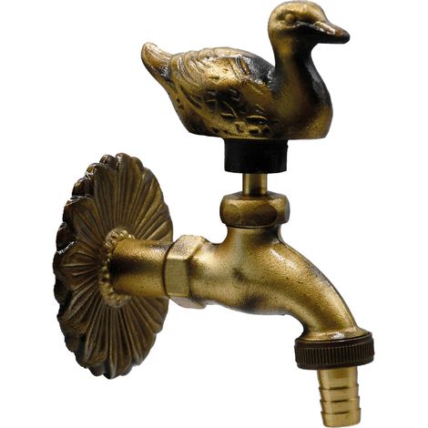 RUBINETTO ORNAMENTALE 'ANATRA' 1/2 con maniglia e rosone  - LIF