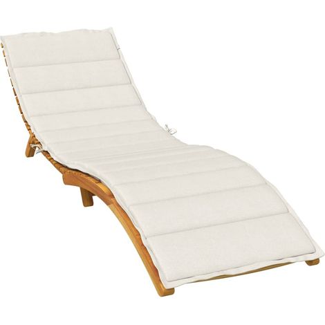 vidaXL Coussin de chaise longue crème mélangé 200x60x4 cm tissu (1/5)