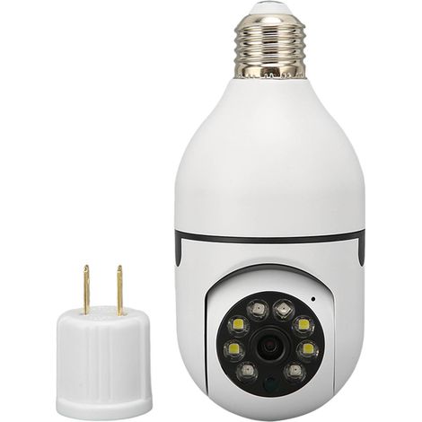 Ampoule caméra WiFi 360° panoramique détection de mouvement HD 1080P vision nocturne caméra de sécurité sans fil prise américaine (1/5)