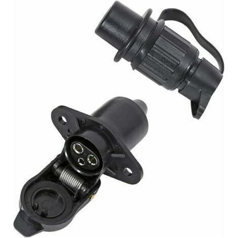QORVA
-Prise remorque 3 broches étanche 12V – Connecteur pour attelage véhicule – Système de câblage standard européen – Longue durée de vie