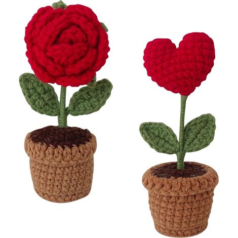 Gehäkelte Blumen – Geschenk für Frauen, Geburtstag für Mama, beste Freundin – Unendlichkeitsrosen, kleine originelle Geschenke (1/5)
