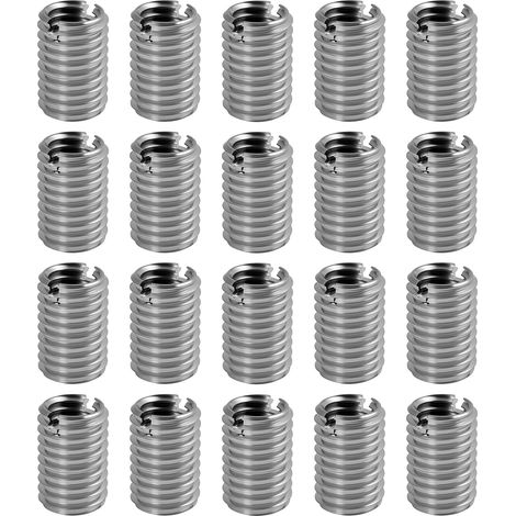 20 Pièces Insert Fileté Métal M10 Vers M8 x 15mm, Acier Inoxydable Avec Rainure, Insert Fileté Réparation Filetage, Adaptateur Fileté Inox Pour Automobile, Machines Industrielles, Bricolage (1/5)