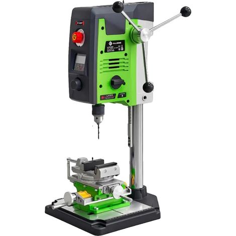 Taladro de columna de sobremesa, 800 W de potencia, 6 velocidades, recorrido del eje X de 80 mm, recorrido del eje Y de 67 mm, taladro de banco fijo. (1/5)