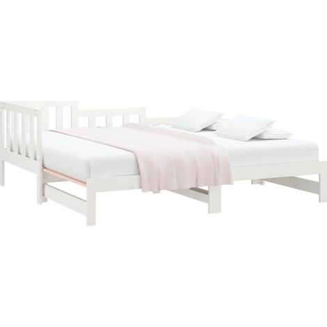 Sofá cama extraíble sin colchón blanco 2x(90x190) cm vidaXL