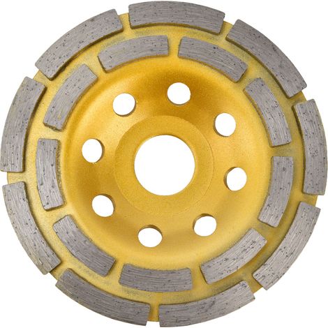 Les meules diamantées en forme de coupelle avec double rangée de disques de meulage pour béton sont adaptées au granit et au marbre (115 mm). (1/5)