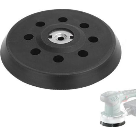 1 Pièce Plateau Ponceuse 125mm 631220000, Plateau de Ponçage 125mm Perforé Auto-Agrippant Compatible avec Metabo SXE 325 Intec 425 Turbotec,Noir (1/5)