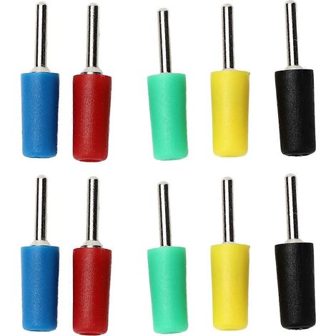 10 Stück Bananenstecker, vernickelte Messingstifte, gerade, für Innenfeder-Panelbuchse J.10001, 2 mm
