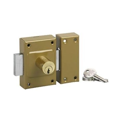 Sicherheitsschloss Standarte mit 40 mm Doppelzylinder, bronzefarben epoxidiert,